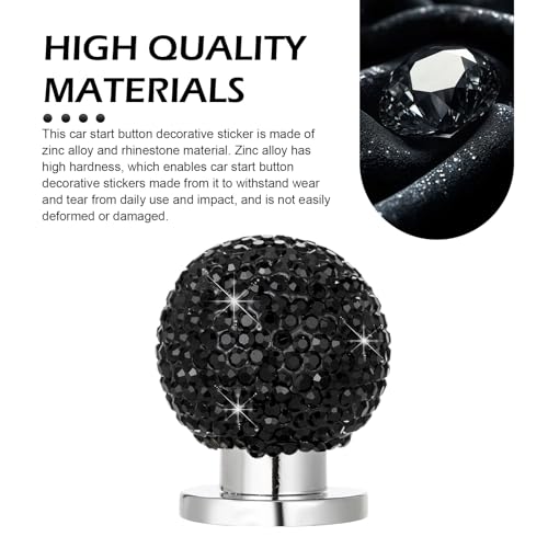 Bling Car Push Start Button Cover, Crystal Round Ball Auto - Product Imagery