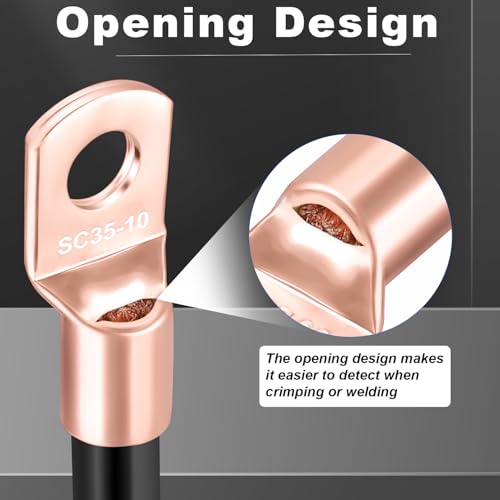 Taiss Copper Wire Lugs AWG 2-16 110PCS with Heat Shrink Kit - Product Imagery