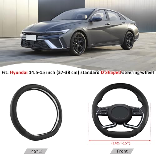 West Llama Flat Bottom Car Steering Wheel Cover for Hyundai,D - Product Imagery