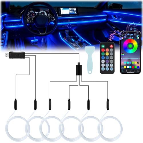 LivTee Smart Car LED Interior Lights with USB Port, LED Strip - Product Imagery
