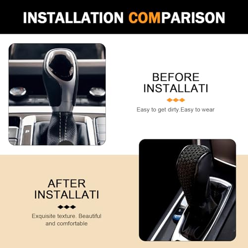Car Gear Shift Cover, Leather Breathable Car Gear Shift Knob - Product Imagery