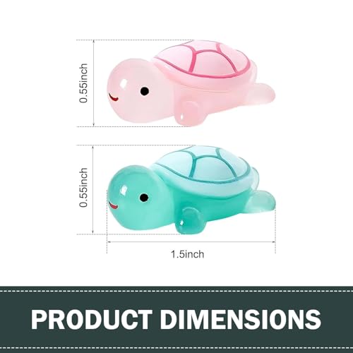2PCS Cute Tortoise Car Dashboard Ornament, Luminous Mini Turtle - Product Imagery