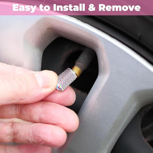 4Pcs Car Tire Valve Stem Caps Colorful Bling Car Accessories - Product Imagery