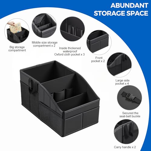 WHHMK Sturdy Leather Car Storage Support Up to 33 LB of Weight, - Product Imagery
