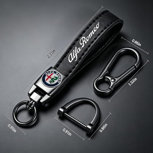 Leather Car Key Chain Metal Car Keyring Accessories Suit for - Product Imagery