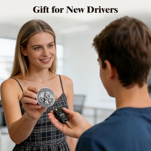 St Christopher Medal for Car, St Christopher Visor Clip, Gifts - Product Imagery