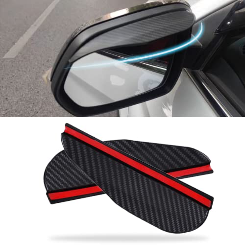2Pcs Carbon Fiber Side Mirror Rain Visor Guard, Universal for - Product Imagery