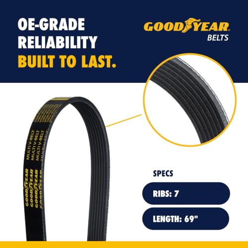 Goodyear Belts 1070690 Serpentine Belt, 7-Rib, 69" Length, Black - Product Imagery