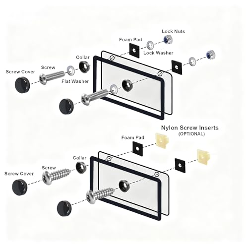 3rd-Gen Upgraded Anti Theft License Plate Screws Kit, Rustproof - Product Imagery
