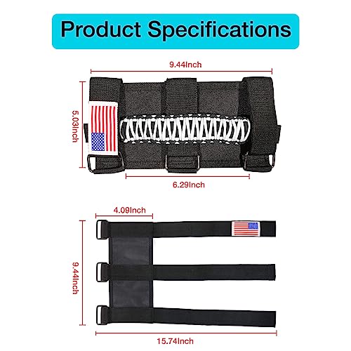Gaizon 4 Pack Grab Handles Roll Bar Paracord Handgrip Handles - Product Imagery