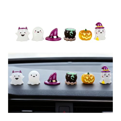 6PCS Halloween Car Dashboard Decorations, Luminous Cute Ghost - Product Imagery