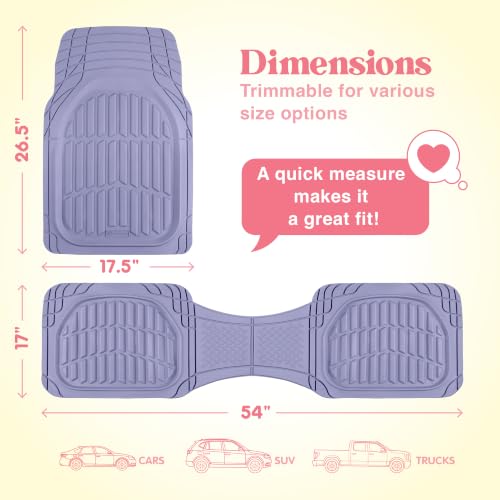 Lavender Purple Car Floor Mats - Universal Trim to Fit All - Product Imagery