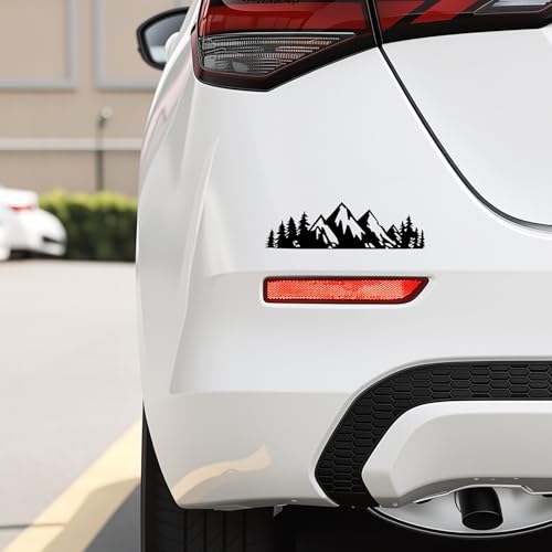 SINGARO Vinyl Snow Mountain Tree Decal Sticker, Trunk Logo Decal - Product Imagery