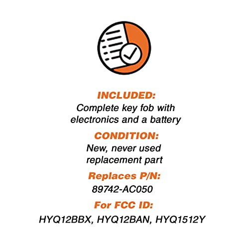 2X Key Fob Keyless Entry Remote Replacement for Toyota HYQ12BBX - Product Imagery