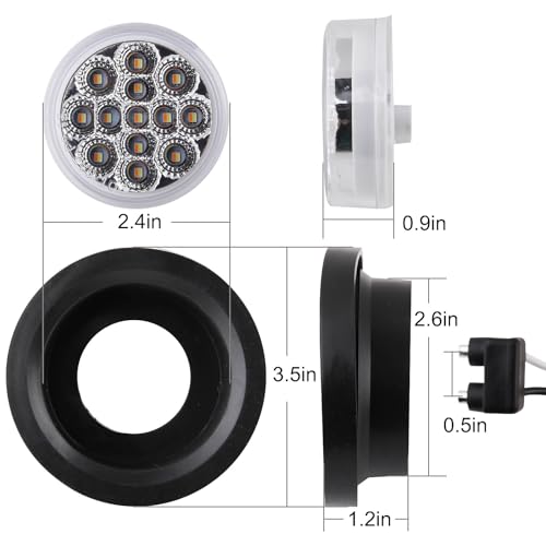 10Pcs Dual Revolution 2.5" Inch Round Led Marker Lights 13 LED - Product Imagery