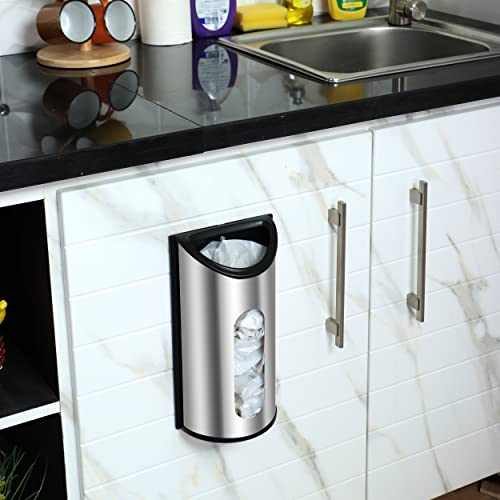 Utopia Kitchen Wall-Mounted Stainless Steel Grocery Bag Holder, - Product Imagery