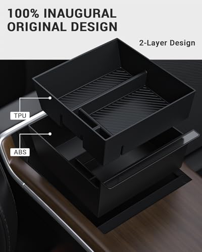 BASENOR Center Console Organizer Tray for 2026-2022 Tesla Model - Product Imagery