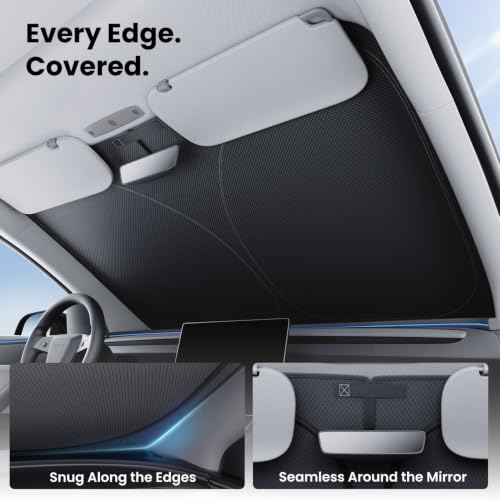 REEVAA Car Windshield Sun Shade for Tesla Model Y/YL (2026-2016) - Product Imagery