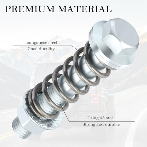 2PCS Car Exhaust Manifold Bolts,Steel M10x1.5 mm Exhaust Bolts - Product Imagery