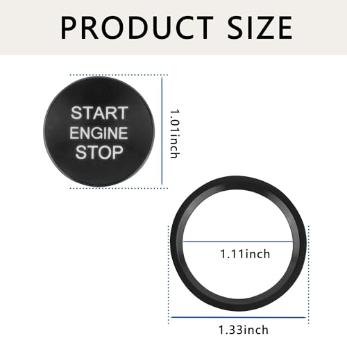 Car Push Start Button Cover Compatible with Audi,Cool Aluminum - Product Imagery