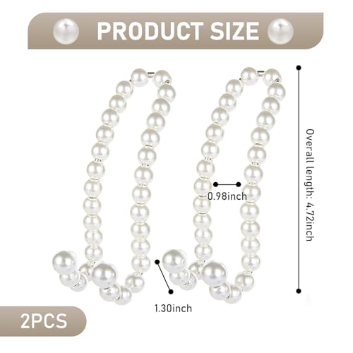 2PCS Car Pearl Seat Headrest Hooks, Elegant Exquisite Purse Hook - Product Imagery