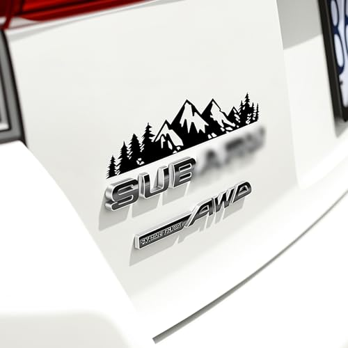 SINGARO Vinyl Snow Mountain Tree Decal Sticker, Trunk Logo Decal - Product Imagery