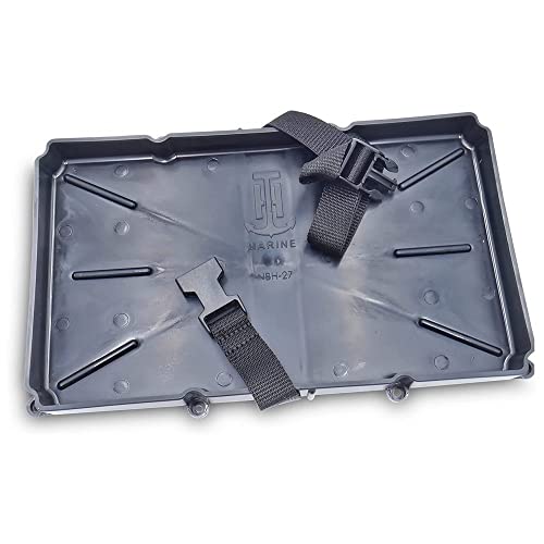 T-H Marine Narrow Battery Tray Holder with Poly Strap – Space - Product Imagery
