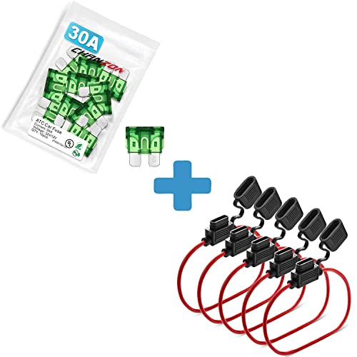 10pcs ATO/ATC 30A Fuse + ATC Inline Fuse Tap 12Awg Bundle - Product Imagery