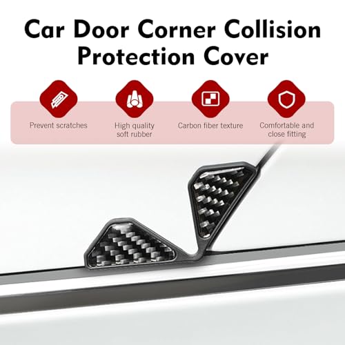 2PCS Car Door Edge Guards, Carbon Fiber Car Door Corner Guards, - Product Imagery