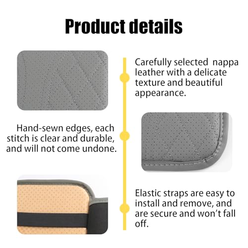 Car Center Console Cover with 2 Storage Bags, Leather Armrest - Product Imagery