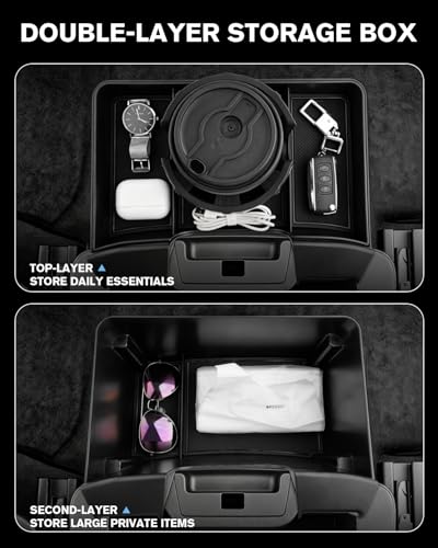 For Double Layer Center Console Hanging Organizer Box&Large Cup - Product Imagery