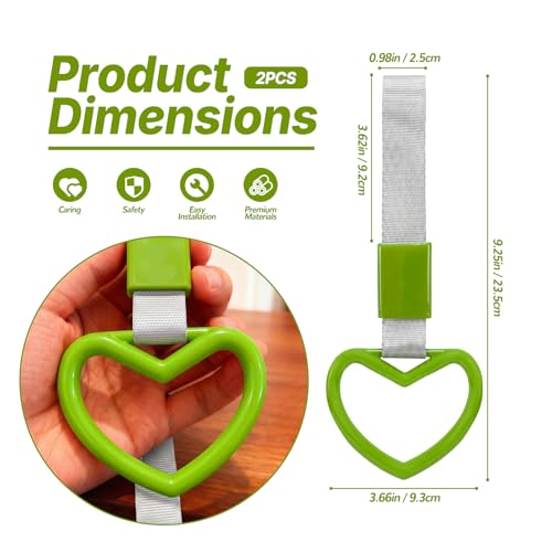 2 Pcs Heart Shaped Car Handle Strap – JD M Drift Charm Rear - Product Imagery
