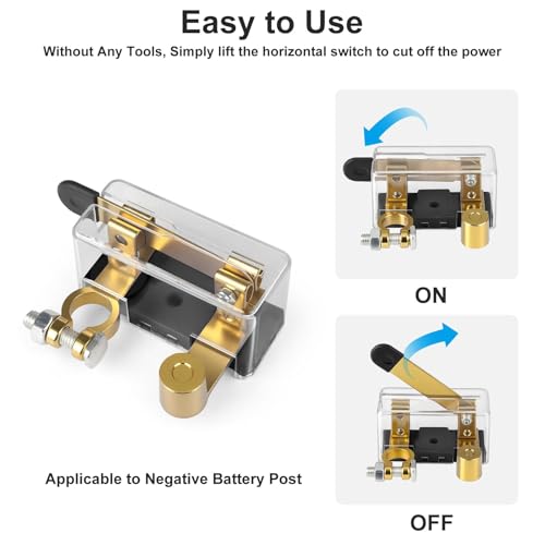 Linkstyle 2PCS Battery Disconnect Switch 12V 24V, Vertical Knife - Product Imagery