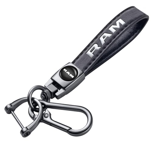 TACOMA Genuine Leather Car Keychain for Dodge RAM 1500 2500 3500 - Product Imagery