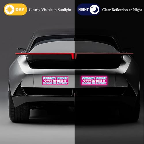 5Pcs Magnetic Car Stickers, Magnetic New Driver Stickers - Product Imagery