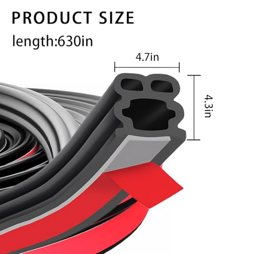 52.49ft Car Door Seal Strip, Self Adhesive Weather Stripping - Product Imagery