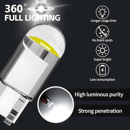 30PCS 194 LED Bulbs, T10 168 W5W Interior Light Replacement - Product Imagery
