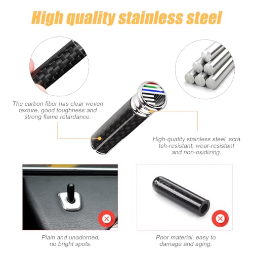 Moly Magnolia 4PCS Carbon Fiber Car Door Lock Knob Covers, Style - Product Imagery