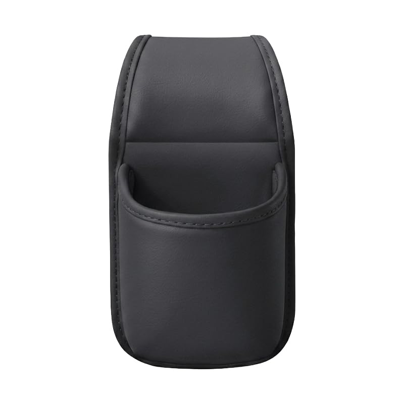 Leather Car Door Cup Holder Organizer for Drinks and Phones，Black - Product Imagery