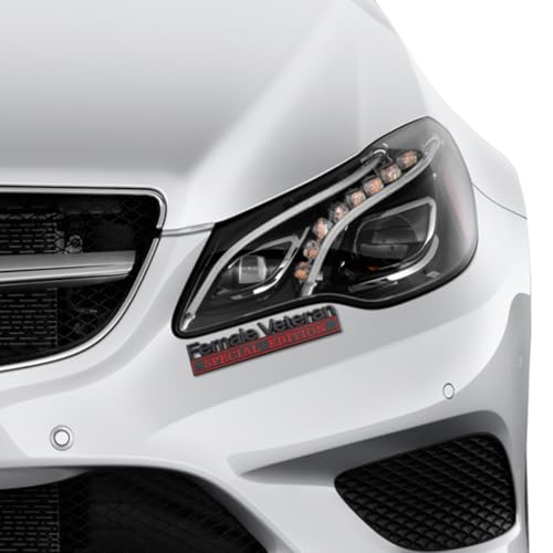 Bittwee Car Emblem, 2PCS Female Veteran Special Edition Letters - Product Imagery