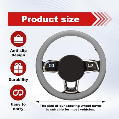 Car Steering Wheel Cover, Cool Non-Slip Silicone Steering Wheel - Product Imagery