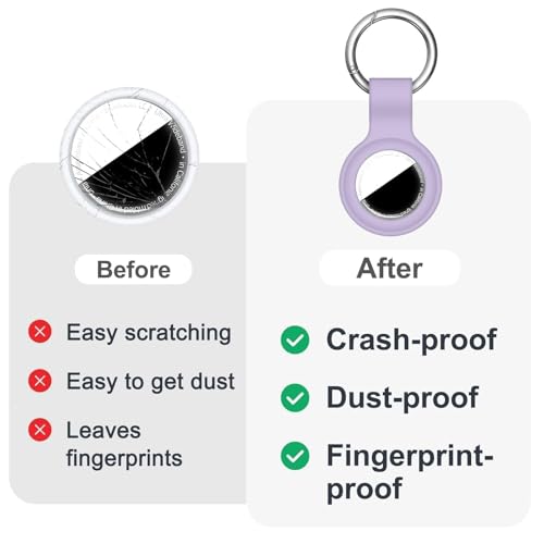 Linsaner 2 Pack Silicone Case for AirTag 2nd & 1st Gen, - Product Imagery