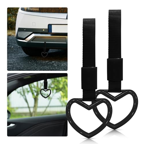 2 Pcs Heart Shaped Car Handle Strap – Drift Charm Rear Bumper - Product Imagery