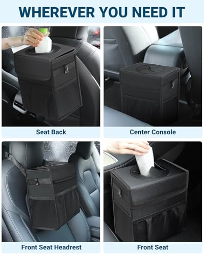 Capolo Car Trash Can with Lid, Leakproof Car Garbage Can Car - Product Imagery