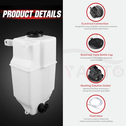 OTUAYAUTO Washer Fluid Reservoir Bottle Kits Replacement for - Product Imagery