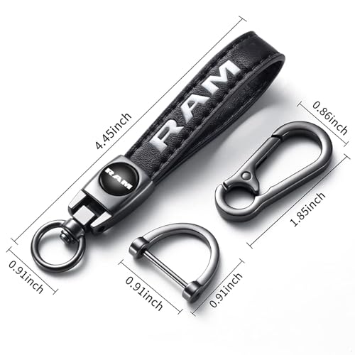 TACOMA Genuine Leather Car Keychain for Dodge RAM 1500 2500 3500 - Product Imagery