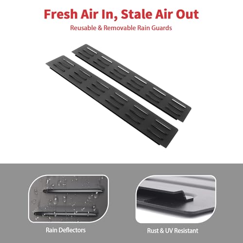Linskip Aluminum Rear Window Vent Shades Compatible with - Product Imagery