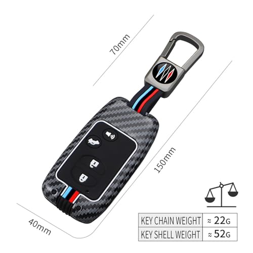 Zinc Alloy Carbon Fiber Style Smart Key Fob Case Cover Shell - Product Imagery