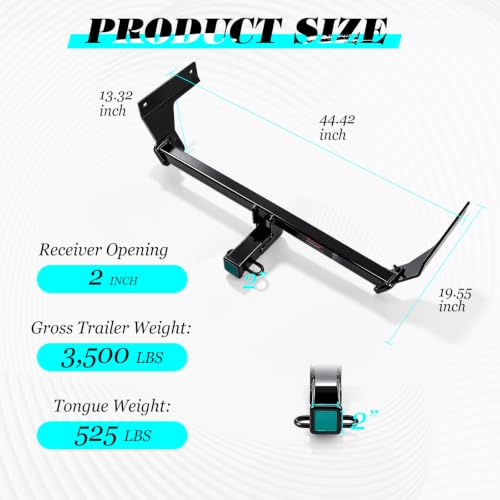 Class 3 Trailer Hitch 2-Inch Receiver for 2021-2026 Nissan Rogue - Product Imagery