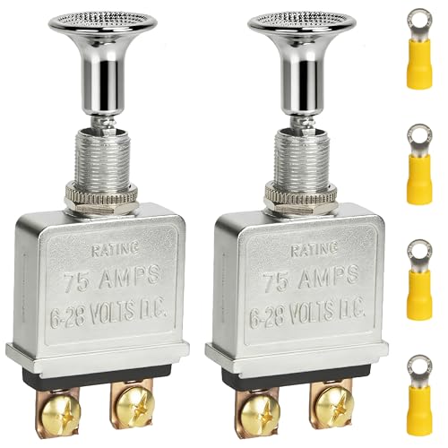 2 PCS Push Pull Switch, 75 AMP 6-28V DC Pull Switch - Product Imagery